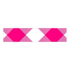 Pink And White Diagonal Plaids Velvet Scrunchie by ConteMonfrey