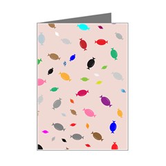 Bottle Pattern Water Flat Mini Greeting Card by Ravend