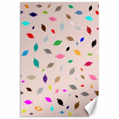 Bottle Pattern Water Flat Canvas 12  X 18  by Ravend