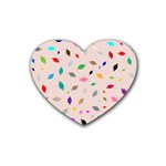 Bottle Pattern Water Flat Rubber Coaster (Heart) Front