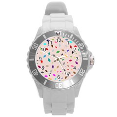 Bottle Pattern Water Flat Round Plastic Sport Watch (l) by Ravend