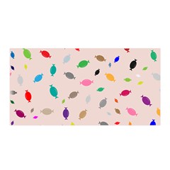 Bottle Pattern Water Flat Satin Wrap 35  x 70 