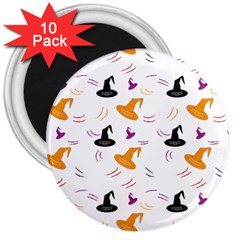 Witch Hat Witch Magic Halloween 3  Magnets (10 Pack)  by Ravend