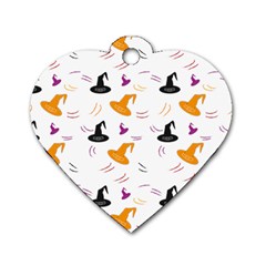 Witch Hat Witch Magic Halloween Dog Tag Heart (two Sides) by Ravend