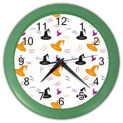 Witch Hat Witch Magic Halloween Color Wall Clock by Ravend