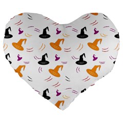 Witch Hat Witch Magic Halloween Large 19  Premium Heart Shape Cushions