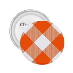 Orange and white diagonal plaids 2.25  Buttons