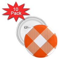 Orange and white diagonal plaids 1.75  Buttons (10 pack)