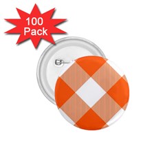 Orange and white diagonal plaids 1.75  Buttons (100 pack) 