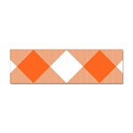 Orange and white diagonal plaids Sticker Bumper (10 pack) Front