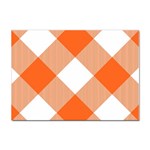 Orange and white diagonal plaids Sticker A4 (10 pack) Front