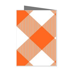 Orange and white diagonal plaids Mini Greeting Cards (Pkg of 8)