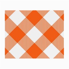 Orange And White Diagonal Plaids Small Glasses Cloth by ConteMonfrey