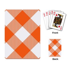 Orange and white diagonal plaids Playing Cards Single Design (Rectangle)