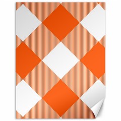 Orange and white diagonal plaids Canvas 12  x 16 