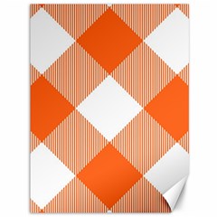 Orange and white diagonal plaids Canvas 36  x 48 