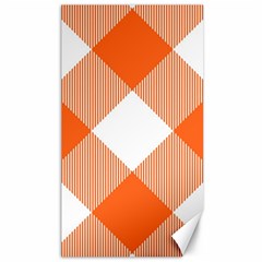 Orange and white diagonal plaids Canvas 40  x 72 