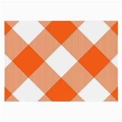 Orange And White Diagonal Plaids Large Glasses Cloth by ConteMonfrey