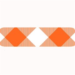 Orange and white diagonal plaids Large Bar Mat