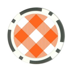 Orange and white diagonal plaids Poker Chip Card Guard (10 pack)