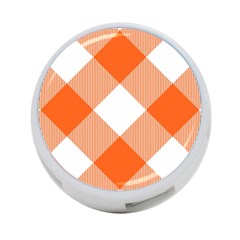 Orange and white diagonal plaids 4-Port USB Hub (One Side)