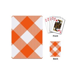 Orange and white diagonal plaids Playing Cards Single Design (Mini)