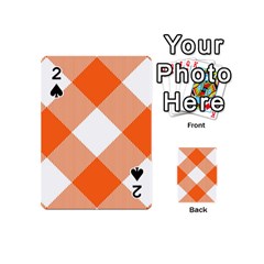 Orange and white diagonal plaids Playing Cards 54 Designs (Mini)