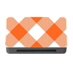 Orange and white diagonal plaids Memory Card Reader with CF