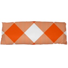 Orange and white diagonal plaids Body Pillow Case (Dakimakura)