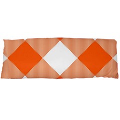 Orange and white diagonal plaids Body Pillow Case Dakimakura (Two Sides)