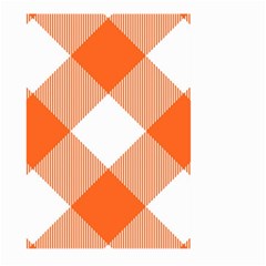 Orange and white diagonal plaids Large Garden Flag (Two Sides)