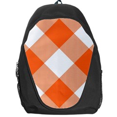 Orange and white diagonal plaids Backpack Bag