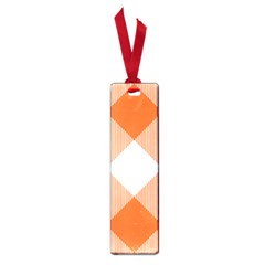 Orange and white diagonal plaids Small Book Marks