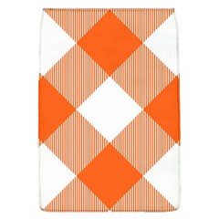 Orange and white diagonal plaids Removable Flap Cover (L)