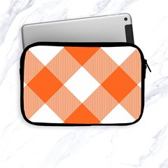 Orange and white diagonal plaids Apple iPad Mini Zipper Cases