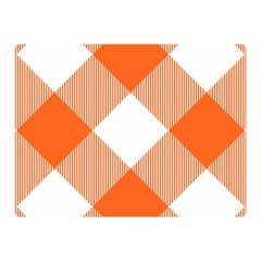 Orange And White Diagonal Plaids Double Sided Flano Blanket (mini)  by ConteMonfrey