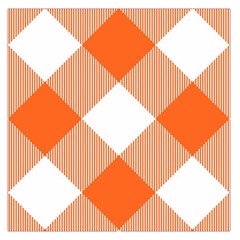 Orange and white diagonal plaids Square Satin Scarf (36  x 36 )