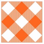 Orange and white diagonal plaids Square Satin Scarf (36  x 36 ) Front