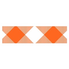 Orange and white diagonal plaids Oblong Satin Scarf (16  x 60 )