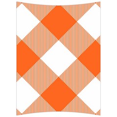 Orange and white diagonal plaids Back Support Cushion