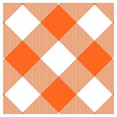 Orange And White Diagonal Plaids Lightweight Scarf  by ConteMonfrey