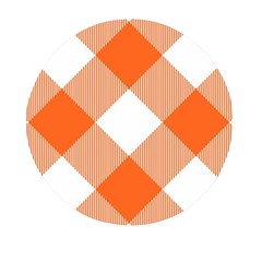 Orange and white diagonal plaids Mini Round Pill Box (Pack of 3)