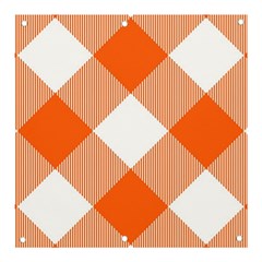 Orange and white diagonal plaids Banner and Sign 3  x 3 