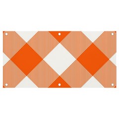 Orange And White Diagonal Plaids Banner And Sign 4  X 2  by ConteMonfrey