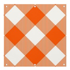 Orange and white diagonal plaids Banner and Sign 4  x 4 