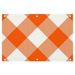 Orange and white diagonal plaids Banner and Sign 6  x 4 