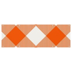 Orange and white diagonal plaids Banner and Sign 12  x 4 