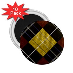 Modern Yellow Golden Plaid 2 25  Magnets (10 Pack)  by ConteMonfrey