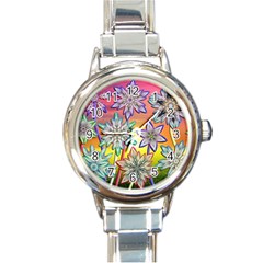 Flower Nature Garden Bloom Flora Round Italian Charm Watch by Ravend