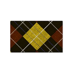 Modern Yellow Golden Plaid Sticker (rectangular)